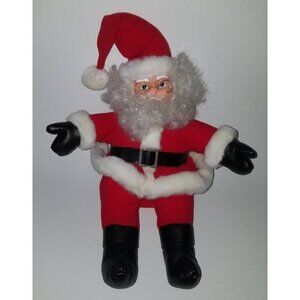 VTG Santa Claus Plush Rennoc Santa's Best Christmas Decor Rubber Face 13"sitting